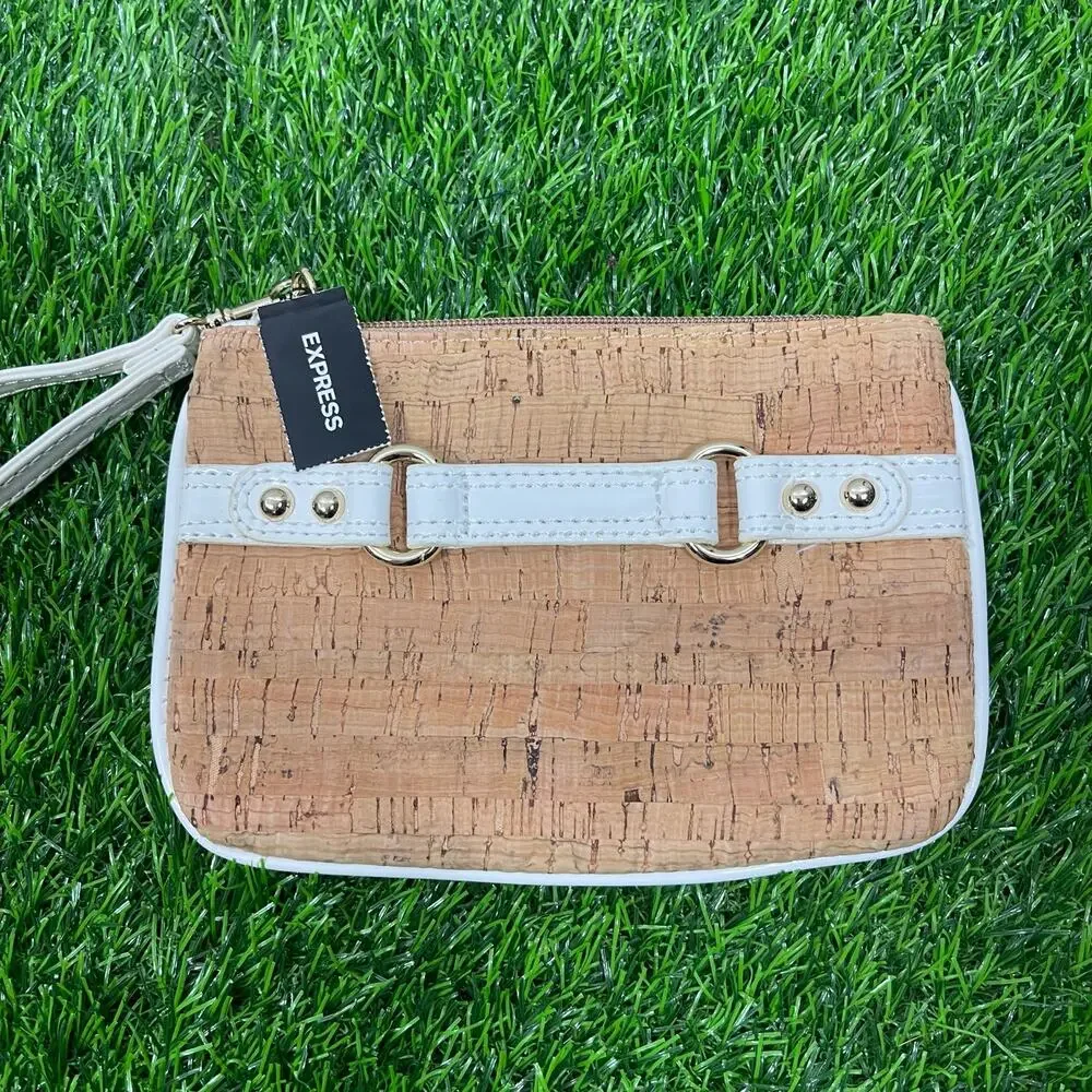 Express Cork White Wristlet‎ Zipper Bag